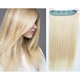 Clip in REMY vlasový pás 40cm rovný - najsvetlejšia blond