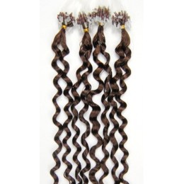 Vlasy pre metódu Micro Ring / Easy Loop / Easy Ring 60cm kučeravé - svetlejšie hnedé