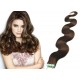 Vlasy pro metodu Pu Extension / TapeX / Tape Hair / Tape IN 50cm vlnité - středně hnědé