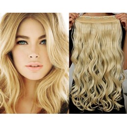 Clip in REMY vlasový pás 40cm vlnitý - najsvetlejšia blond