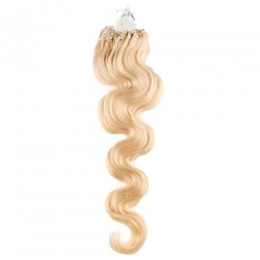 Vlasy pre metódu Micro Ring / Easy Loop / Easy Ring 60cm vlnité - najsvetlejšia blond