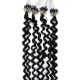 Vlasy pro metodu Micro Ring / Easy Loop / Easy Ring 50cm kudrnaté – černé