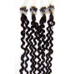 Vlasy pre metódu Micro Ring / Easy Loop / Easy Ring 50cm kučeravé - prírodné čierne
