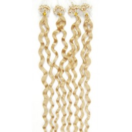 Vlasy pre metódu Micro Ring / Easy Loop / Easy Ring 60cm kučeravé - najsvetlejšia blond