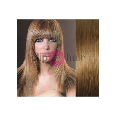 Clip in ofina – REMY 100% lidské vlasy – SVĚTLE HNĚDÁ