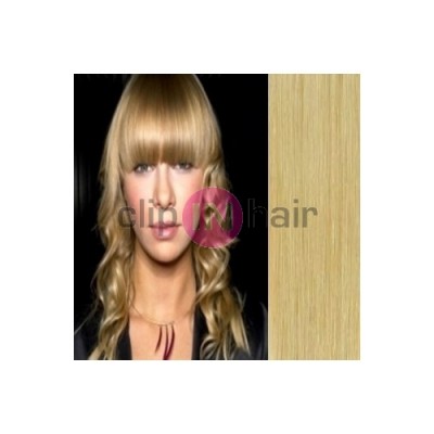 Clip in ofina – REMY 100% lidské vlasy – PŘÍRODNÍ BLOND