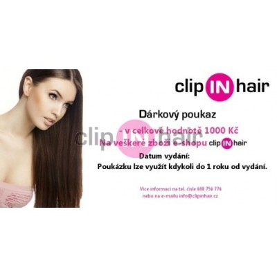 Darčekový poukaz clipINhair.cz vo vybranej hodnote na tovar
