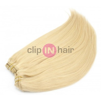 Clip in maxi set 53cm pravé lidské vlasy – REMY 200g – SVĚTLEJŠÍ BLOND